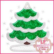 Snowy Tree Applique 4x4 5x7 6x10 7x11 SVG