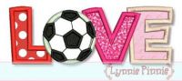 Soccer Ball Love Applique 4x4 5x7 6x10