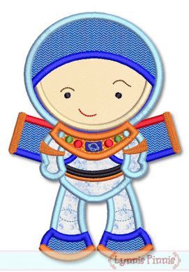 Little Cutie Space Explorer Boy Applique 4x4 5x7 6x10 SVG