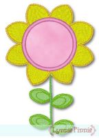 Sunflower with Applique Center 4x4 & 5x7