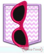 Sunglasses Pocket Applique 2 4x4 5x7 SVG