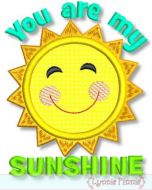 You Are My Sunshine Applique 4x4 5x7 6x10