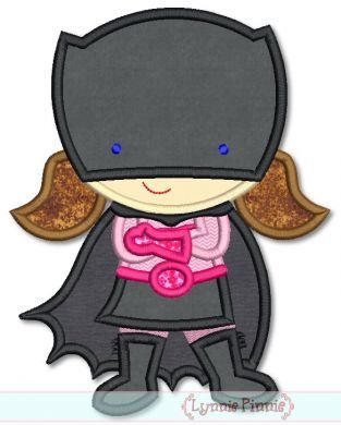 Superhero Girl 2 Applique 4x4 5x7 6x10 SVG