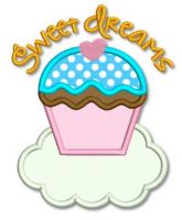 Sweet Dreams Cupcake Applique 4x4 5x7 6x10 SVG