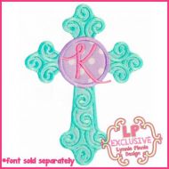 Swirl Cross Circle Applique 4x4 5x7 6x10 7x11 SVG