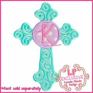 Swirl Cross Circle Applique 4x4 5x7 6x10 7x11 SVG