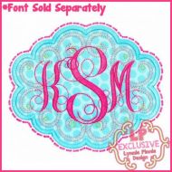 Swirls & Dots Frame Applique 4x4 5x7 6x10 7x11 SVG