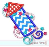 Swirl Firecracker Applique 4x4 5x7 6x10 7x11 SVG