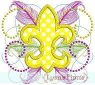 Fancy Fleur de Lis Applique 4x4 5x7 6x10