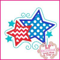 Swirly Stars Applique 4x4 5x7 6x10 SVG