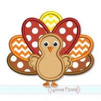 Thanksgiving Turkey Applique 4x4 5x7 6x10 SVG