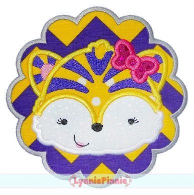 Tiger Girl Scallop Applique 4x4 5x7 6x10 7x11 SVG