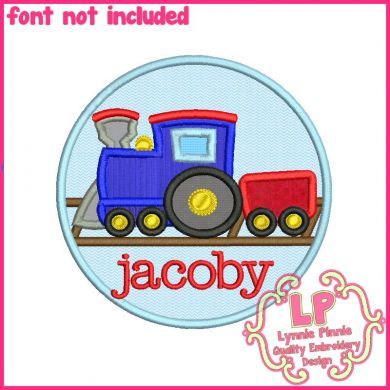 Train Circle Applique 4x4 5x7 6x10 SVG