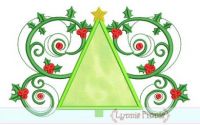 Christmas Tree Flourish Applique 4x4 5x7 6x10 SVG
