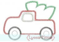 Zig Zag Christmas Tree Truck Applique 4x4 5x7 6x10