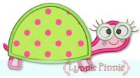 Turtle Girl Applique (2) 4x4 5x7 6x10