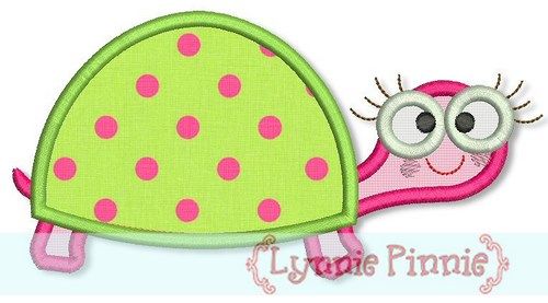 Turtle Girl Applique (2) 4x4 5x7 6x10