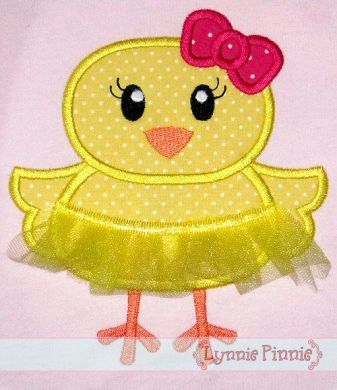 Tutu Chick Applique with 3D Skirt 4x4 5x7 6x10 SVG