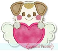 Sweetheart Valentine Dog Applique 4x4 5x7