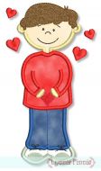 Valentine Boy Applique 4x4 5x7