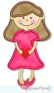 Valentine Girl Applique 4x4 5x7