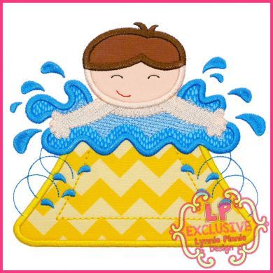 Waterslide Boy Applique 4x4 5x7 6x10 SVG