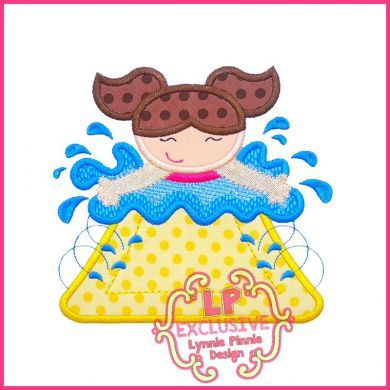 Waterslide Girl Applique 4x4 5x7 6x10 SVG