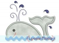 Whale Applique 4x4 5x7