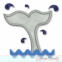 Whale Tail Applique 4x4 5x7 6x10