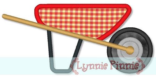 Wheelbarrow Applique 4x4 5x7 6x10