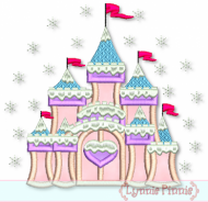 Fancy Winter Castle Applique 4x4 5x7 6x10 7x11