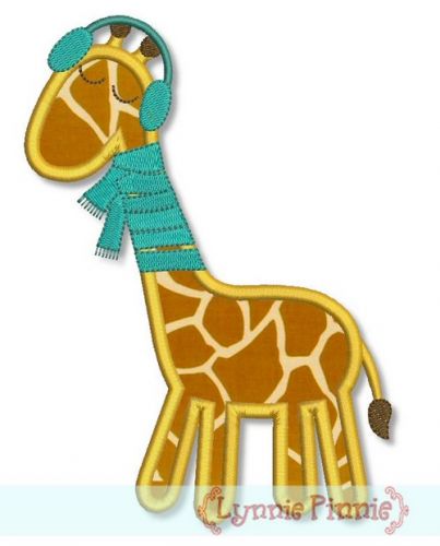 Winter Giraffe Applique 4x4 5x7 6x10