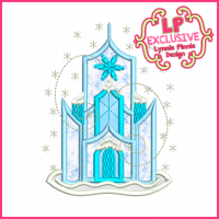 Snowy Winter Ice Castle Applique 4x4 5x7 6x10 7x11 SVG