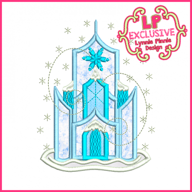 Snowy Winter Ice Castle Applique 4x4 5x7 6x10 7x11 SVG