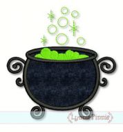 Witch's Cauldron Applique 4x4 5x7 6x10 7x11 SVG