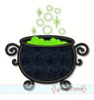 Witch's Cauldron Applique 4x4 5x7 6x10 7x11 SVG