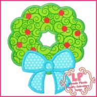 Wreath with Bow Applique 4x4 5x7 6x10 7x11 SVG