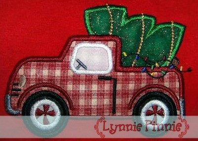 Christmas Truck with Tree Applique 4x4 5x7 6x10 - Welcome to Lynnie Pinnie.com! Instant download ...